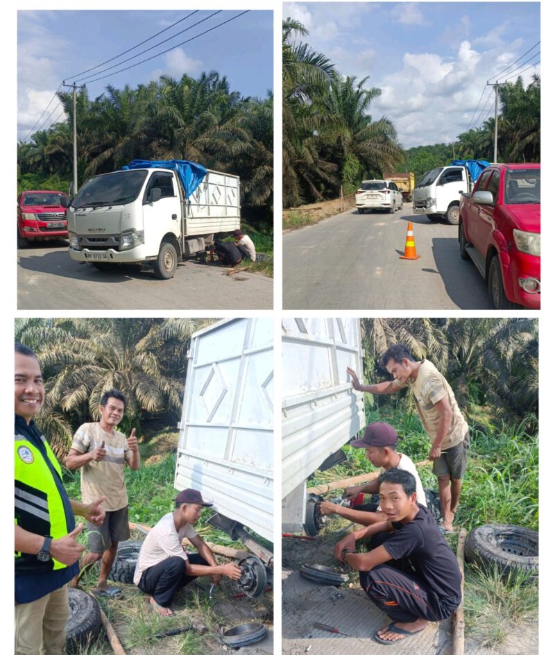 Donal Antoni Berikan Bantuan kepada Pengendara di Pelalawan