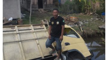 Pengurus SISKOMP-PN Siak Dampingi Penanganan Kecelakaan Tunggal Armada Muatan Air Bersih di Sungai Apit