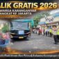 Kapolres Karanganyar AKBP Arman Sahti bersama Bupati Karanganyar Rober Christanto secara resmi melepas keberangkatan program balik gratis 2026 di halaman Mapolres. Keduanya menunjukkan sinergi kuat antara kepolisian dan pemerintah daerah dalam mendukung masyarakat perantau agar kembali bekerja dengan aman, nyaman, serta penuh harapan menuju Jakarta.