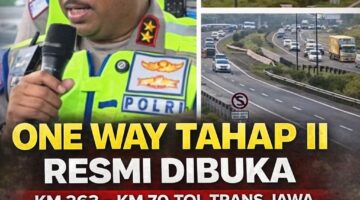 Penerapan one way tahap II di Tol Trans Jawa resmi dibuka untuk mengurai lonjakan arus balik Lebaran 2026. Korlantas Polri memprioritaskan kendaraan menuju Jakarta agar perjalanan lebih lancar, aman, dan terkendali di tengah meningkatnya volume lalu lintas.