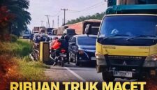 Kemacetan panjang kendaraan logistik menuju Pelabuhan Bakauheni mencapai sekitar 2 kilometer. Ribuan truk tertahan berjam-jam, menyebabkan antrean padat dan menghambat distribusi barang serta aktivitas transportasi di jalur utama tersebut.