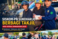 Suasana kebersamaan terlihat saat anggota SISKOM-PN Sukoharjo membagikan takjil kepada pengguna jalan. Antusiasme masyarakat menunjukkan apresiasi terhadap kegiatan sosial yang dilakukan organisasi. (Dok. SISKOMPN.COM)
