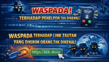 Banner ini bertujuan meningkatkan kewaspadaan masyarakat terhadap kejahatan digital, khususnya penipuan melalui telepon dari nomor tak dikenal serta penyebaran link atau tautan berbahaya. Pesan ini mengajak pengguna untuk lebih berhati-hati, melakukan verifikasi, serta tidak mudah percaya demi menjaga keamanan data, komunikasi, dan menghindari kerugian akibat tindakan kriminal digital.