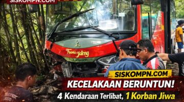 Kecelakaan Beruntun Libatkan 4 Kendaraan, 1 Pengendara Motor Tewas