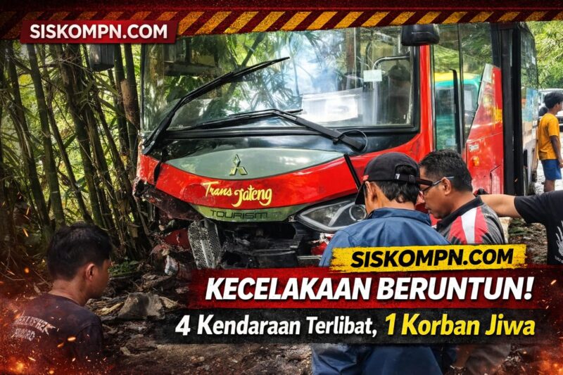 Kecelakaan Beruntun Libatkan 4 Kendaraan, 1 Pengendara Motor Tewas