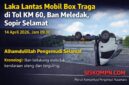 laka lantas mobil box traga km 60 akibat ban meledak