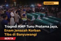 Tragedi KMP Tunu Pratama Jaya, Enam Jenazah Dipulangkan di Banyuwangi