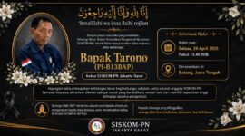 Keluarga besar SISKOM-PN Jakarta Barat berduka atas wafatnya Ketua, Bapak Tarono. Almarhum dikenal sebagai sosok berdedikasi dan peduli terhadap sesama pengemudi.