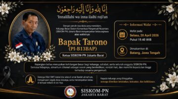Keluarga besar SISKOM-PN Jakarta Barat berduka atas wafatnya Ketua, Bapak Tarono. Almarhum dikenal sebagai sosok berdedikasi dan peduli terhadap sesama pengemudi.