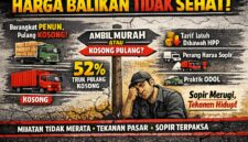 harga angkut balikan balen truk logistik di jalan tol Indonesia malam hari