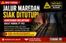 jalur Maredan Siak ditutup akibat kontainer melintang dekat PT PKS, arus lalu lintas terhambat malam hari