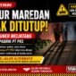 jalur Maredan Siak ditutup akibat kontainer melintang dekat PT PKS, arus lalu lintas terhambat malam hari