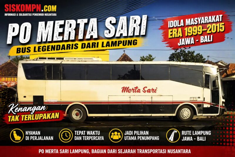 Bus PO Merta Sari Lampung nostalgia transportasi Jawa Bali