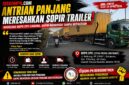 Antrian panjang truk trailer di depo CPC Cakung Cilincing