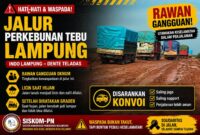 jalur perkebunan tebu Lampung licin dan rawan gangguan bagi sopir truk