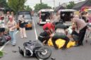 kecelakaan maut di nganjuk motor terlindas truk