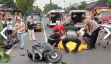 kecelakaan maut di nganjuk motor terlindas truk