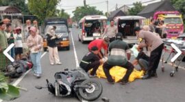 kecelakaan maut di nganjuk motor terlindas truk