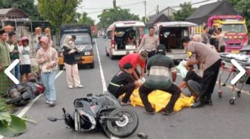 kecelakaan maut di nganjuk motor terlindas truk