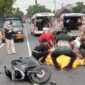 kecelakaan maut di nganjuk motor terlindas truk