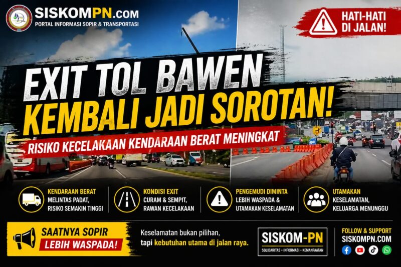 Exit Tol Bawen Kembali Jadi Sorotan, Risiko Kecelakaan Kendaraan Berat Meningkat