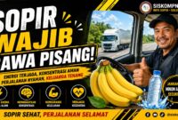 pisang segar untuk menjaga stamina dan konsentrasi sopir di perjalanan jauh