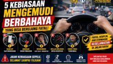 Kebiasaan mengemudi berbahaya seperti menggunakan ponsel saat berkendara di jalan raya