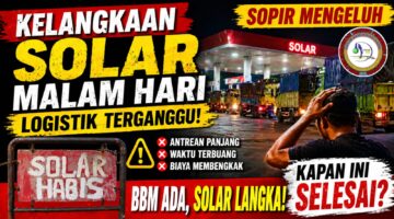 kelangkaan solar malam hari menyebabkan antrean panjang sopir logistik di SPBU