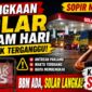 kelangkaan solar malam hari menyebabkan antrean panjang sopir logistik di SPBU