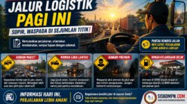 Sopir truk melintasi jalur logistik padat pagi hari sambil menghadapi kemacetan, risiko kecelakaan, gangguan preman, dan antrean solar di SPBU