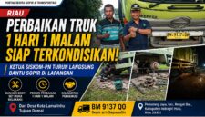 perbaikan truk Indragiri Hulu Riau oleh Ketua SISKOM-PN Donal Antoni Sitorus bersama sopir Saparudin, proses perbaikan 1 hari 1 malam hingga kendaraan kembali normal di Pematang Jaya Rengat Barat