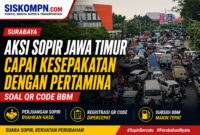 Suasana aksi sopir logistik di Surabaya yang berujung kesepakatan dengan Pertamina