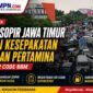 Suasana aksi sopir logistik di Surabaya yang berujung kesepakatan dengan Pertamina
