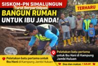 SISKOM-PN Simalungun Hadiri Peletakan Batu Pertama Rumah Warga di Kampung Jambi Huluan