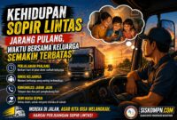 Sopir lintas mengemudi truk jarak jauh sambil merindukan keluarga karena jarang pulang ke rumah