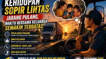 Sopir lintas mengemudi truk jarak jauh sambil merindukan keluarga karena jarang pulang ke rumah