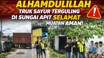 Laka Tunggal Truk Sayur di Sungai Apit, SISKOM-PN dan Komunitas Sopir Bergerak Cepat
