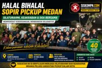 Halal bihalal sopir pickup Medan di Kafe Kanaya, dihadiri puluhan driver dari berbagai komunitas untuk mempererat silaturahmi, kebersamaan, dan solidaritas antar pengemudi.
